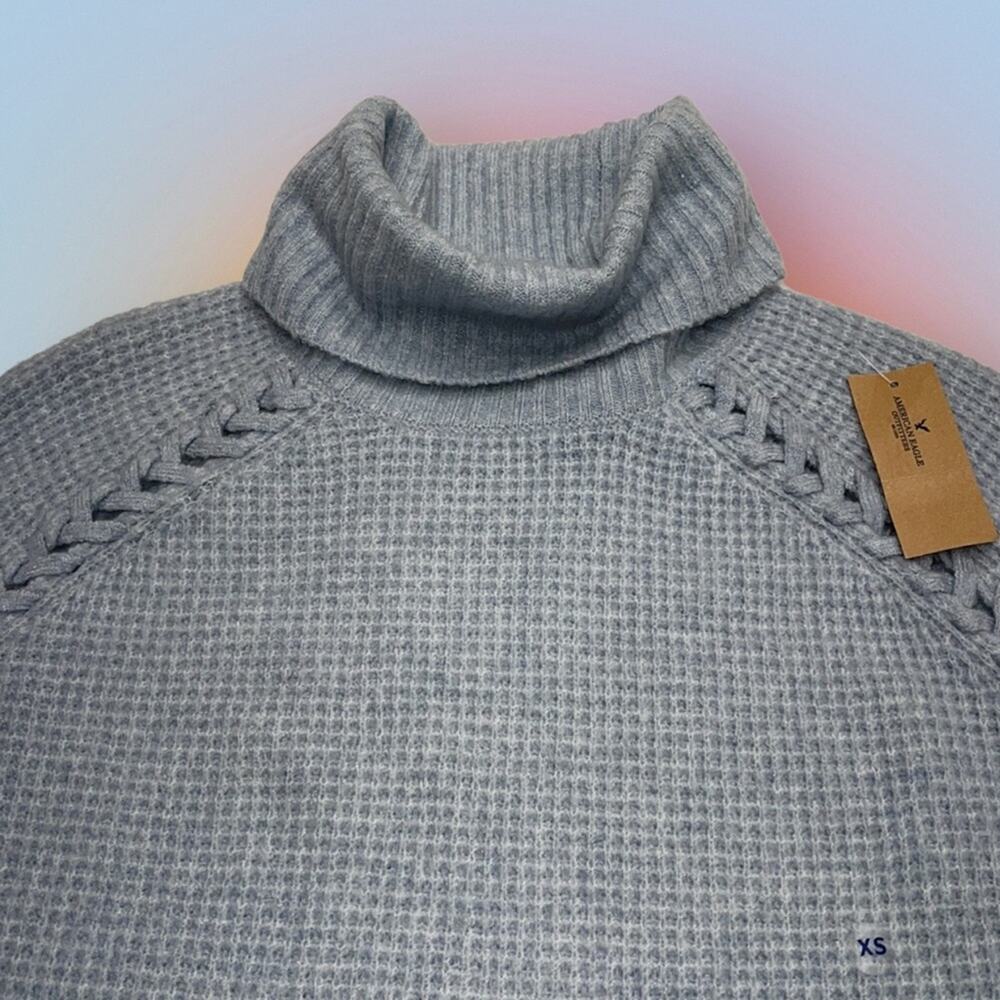 AMERICAN EAGLE Women’s XS Light Blue Turtleneck Sweater